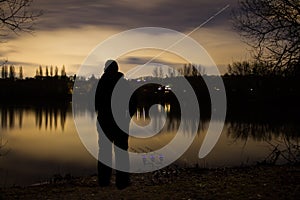 Carp Fishing Angling at Night with illuminated Alarms