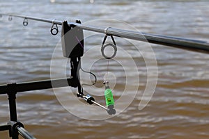 Carp fishing indicator. Warning for fishing, detailed swinger.