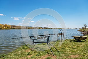 Carp fishing session at the Lake