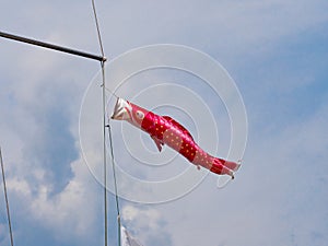 Carp streamers (koinobori) on the boat mast