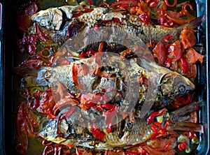 Carp and vegetables stew