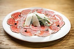 Carpaccio on a plate