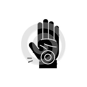 Carpal tunnel syndrome CTS olor line icon. Computer-induced medical problem. Pictogram for web page, mobile app, promo.