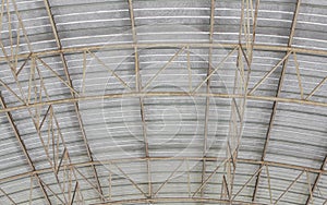 Carpark metal roof structure, steel industrial building indoor