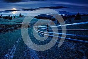 carpathian countryside scenery in spring at night