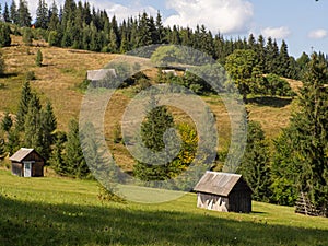 Carpathian landscape with cloudy sky