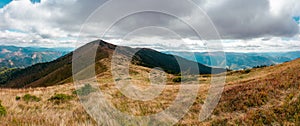 carpathian mountain landscape in early autumn