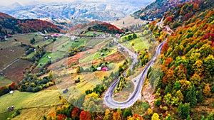 Carpathian Mountains autumn in Romania, Bran