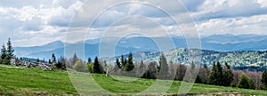 Spring panorama of the Carpathian Mountains