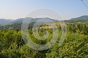 Carpathian mountains landscape and horisont photo