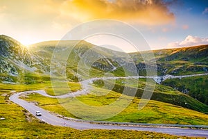 Carpathian peaks crossed by Transalpina road