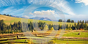 carpathian rural landscape in autumn