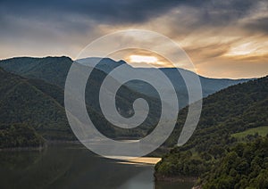 Carpathians mountains and Siriu Dam