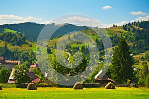 Carpathians mountains village landscape Ukraine