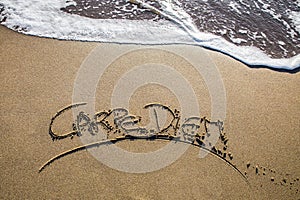 Carpe diem on the beach photo