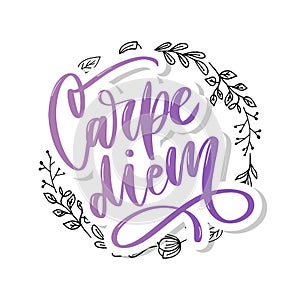 Carpe Diem. Beautiful message. It can be used for website design, t-shirt, phone case, poster, slogan