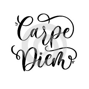 Carpe Diem lettering inscription for website design, t shirt, phone case, poster, mug etc.