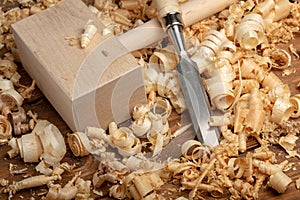 Carpenter cabinet maker hand tools on the workbench