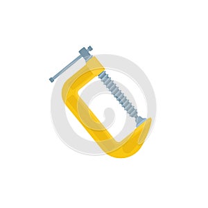 Carpenter clamp icon. Carpenter clamp vector icon