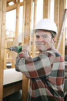 Carpenter on Construction Site