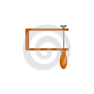 Carpenter coping saw icon flat isolated vector