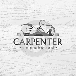 Carpenter design element in vintage style photo