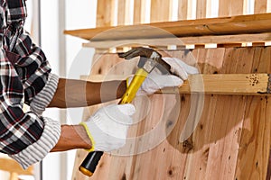 Carpenter doing woodwork.