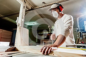 Carpenter in factory