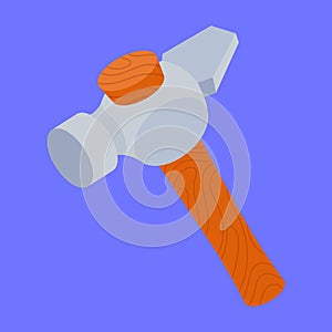 Carpenter hammer tool vector icon. Construction Claw Hammer tool vector illustration