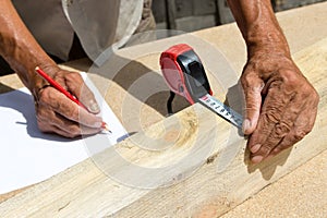 Carpenter inspect the quality of the material and calculate the required quantity for production .Manufacturing of furniture from