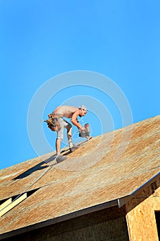 Carpenter with Nail Gun