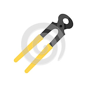 Carpenter pincer filled icon. linear style sign for mobile concept and web design. Pincer pliers filled vector icon. Symbol, logo