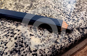 Carpenter's pencil on workbench