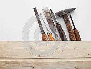 Carpenter`s tools background.