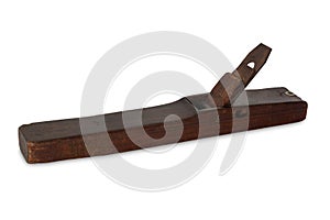 Carpenter`s wood plane, planer isolated on white background. clipping path