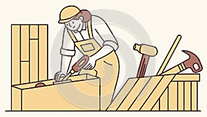 Carpenter's Workbench with Woodworking Tools Vector Graphic, vector design Generative AI