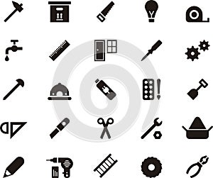 Carpenter tool icon set