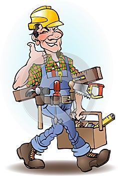 Carpenter vector cartoon