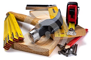 Carpenter work tools. Carpentry