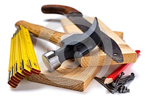 Carpenter work tools. Carpentry
