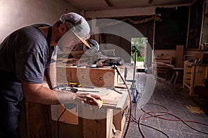 Carpenter work in workshop