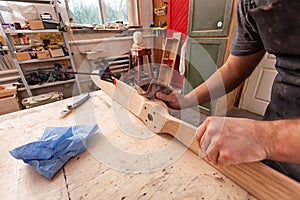 Carpenter work in workshop