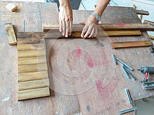 Carpenter working Wood cutter