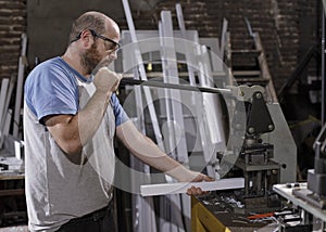 Carpenter working in the workshop
