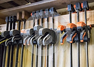 Carpenter workplace- Clamps for Joiners