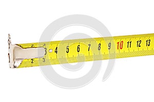 Carpenters Metal Tape Measure Isolated on a White Background