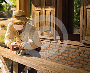 Carpenters are planning to build a home