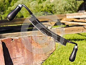 Carpenters scraper waiting to be picked up