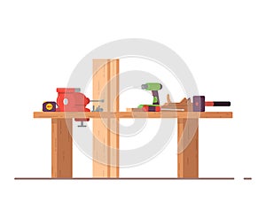 Carpenters workbench illustration