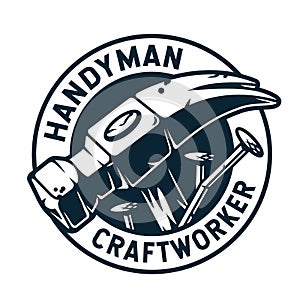 Carpentry crafts or hammer for handyman workshop